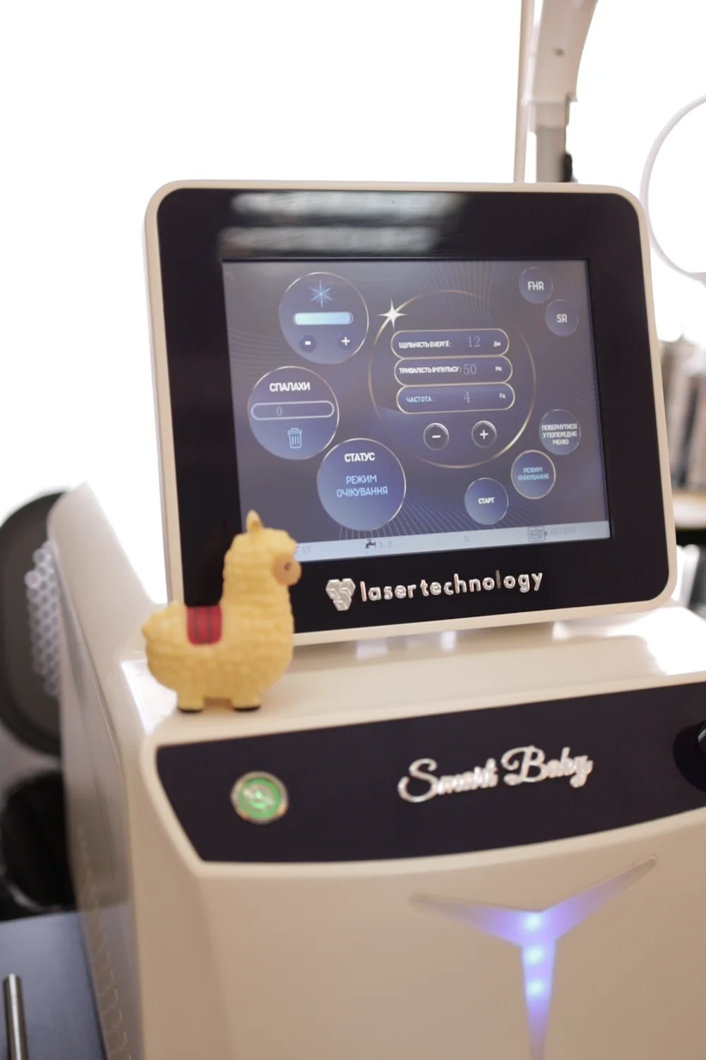 Діодний лазер Smart Baby з увімкненим екраном налаштувань